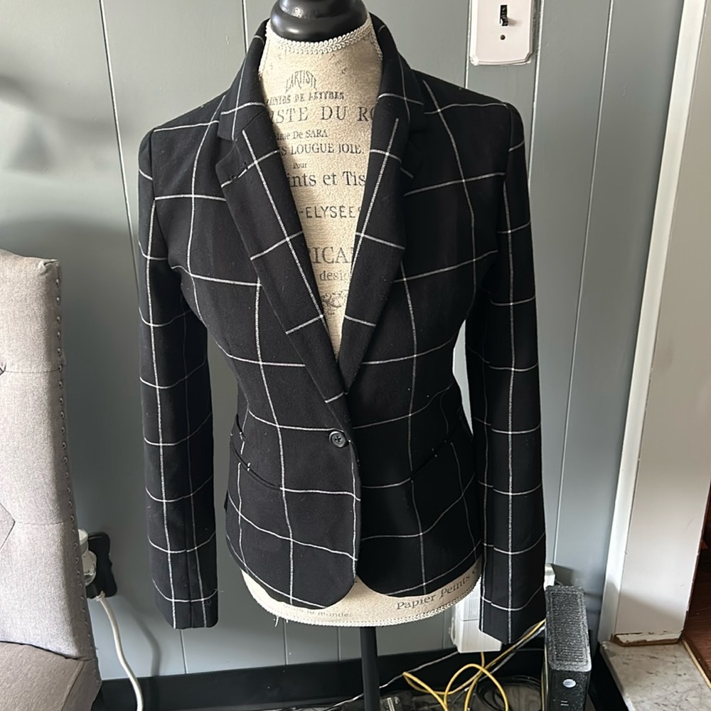 Black w/white squares Blazer